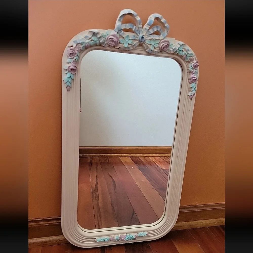 Vintage Mid Century Home Interior Wall Mirror Cottagecore Shabby Chic